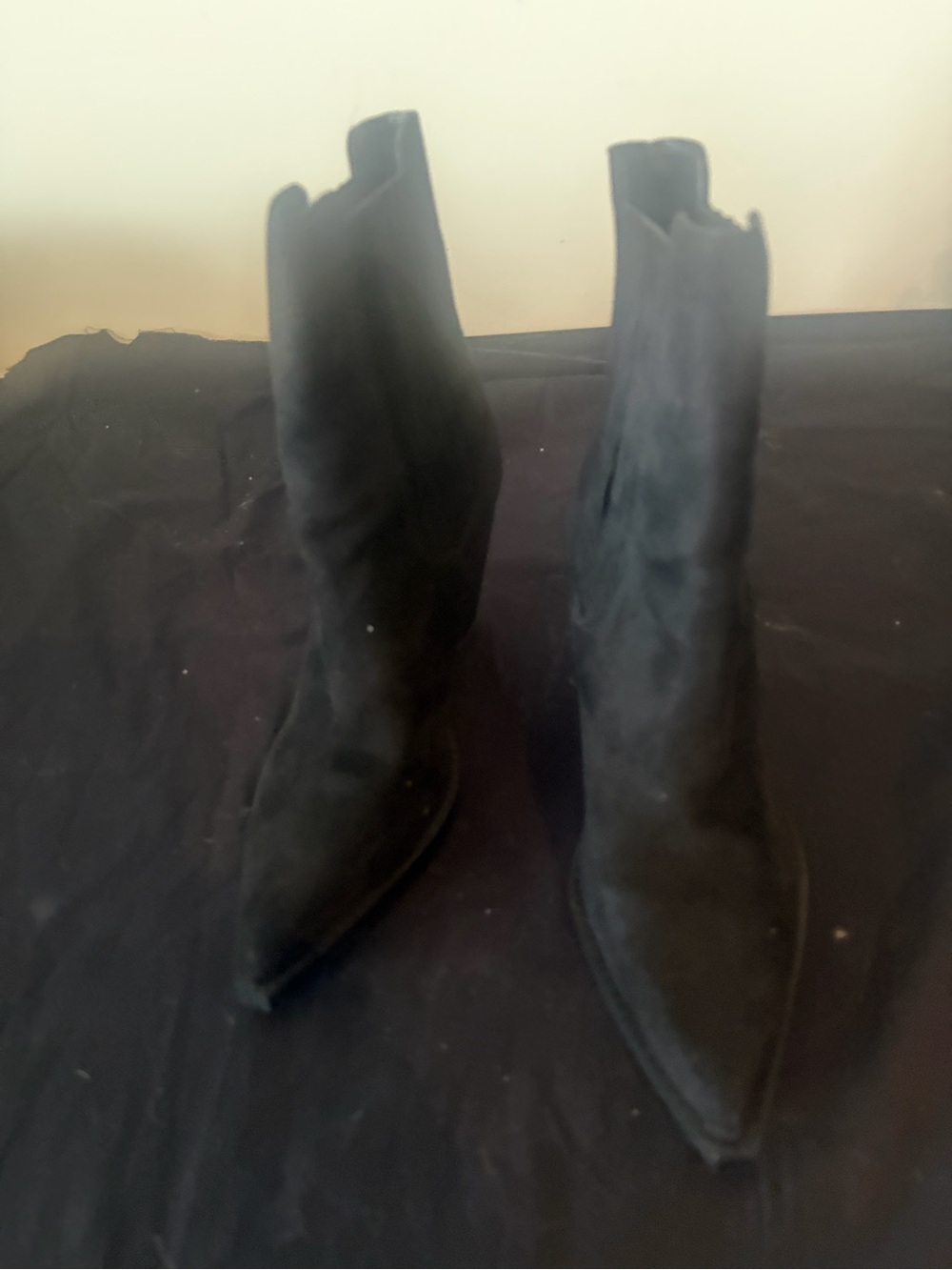 Nine West Glena2 Black Suede Pointed-Toe Booties Sz 10